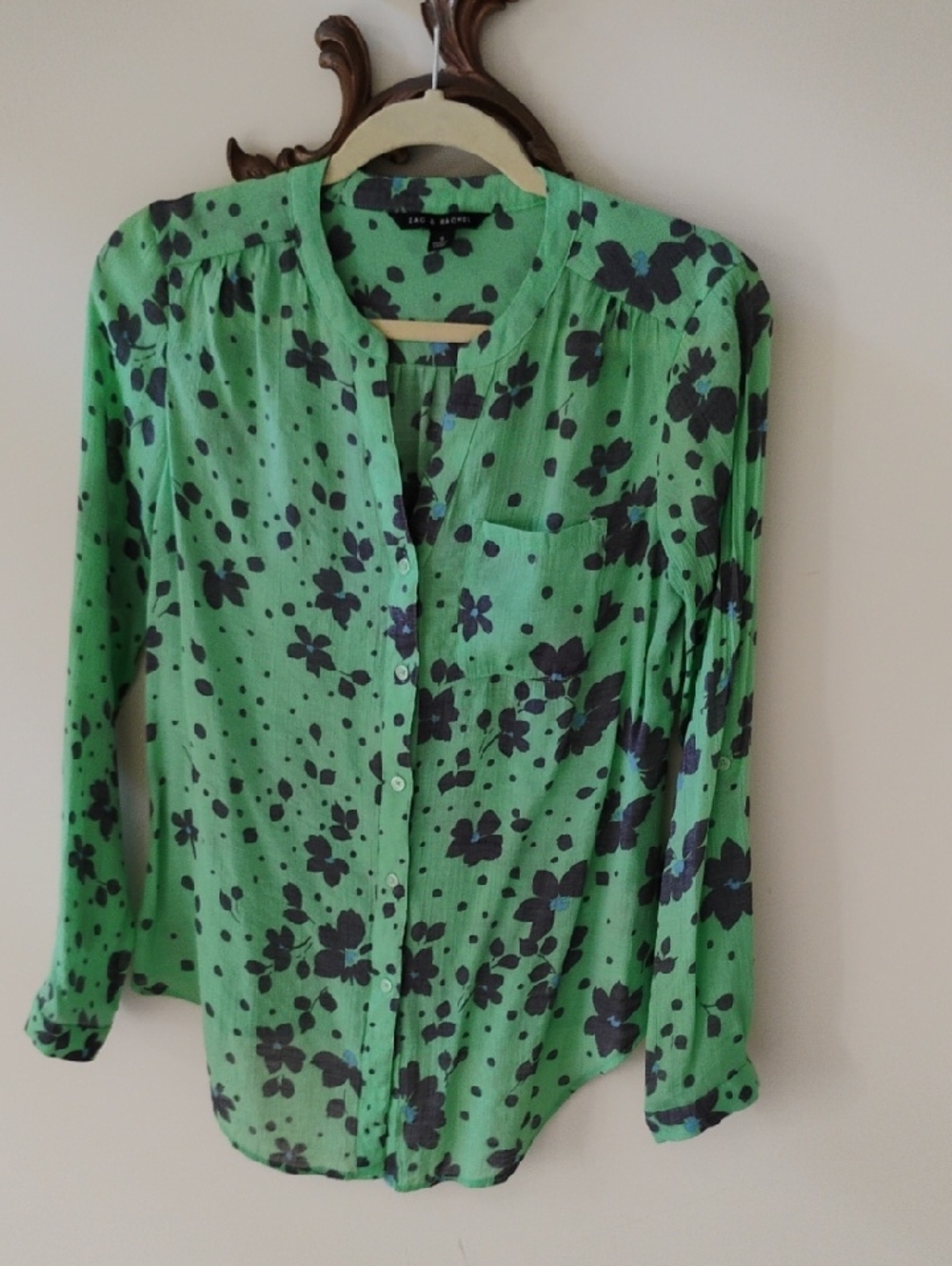 Zac & Rachel Green Floral Button-Down Shirt